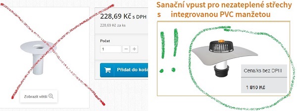 Vady stech na webu Prakta.
